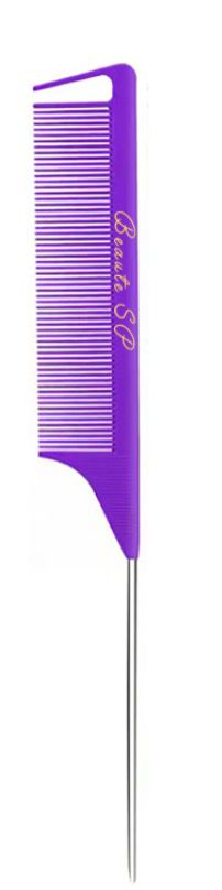 Fine tooth parting steel handle comb